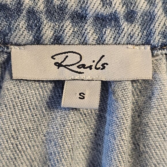 Rails Light Denim Letta Mini Dress S Flutter Sleeve Boho Cottage Core Minimalist - Picture 6 of 14